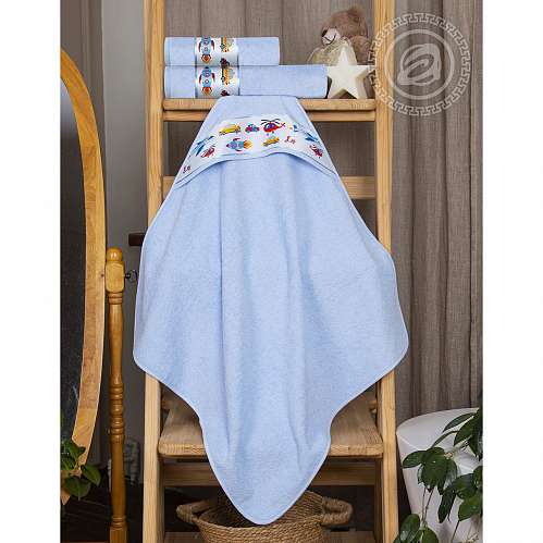 Детское полотенце с уголком голубое Мойдодыр - фото 7