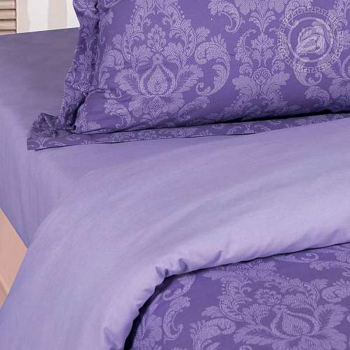 Постельное белье поплин на резинке Византия - фиолетовый - фото 9