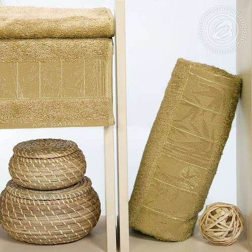 Набор полотенец "Бамбук" (горчица) в подарочной упаковке - фото 5
