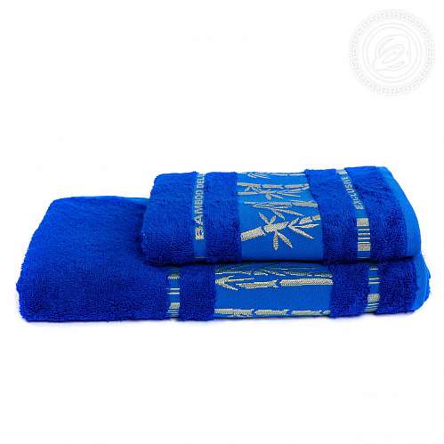 Набор полотенец "Бамбук" (ярко-синий) в подарочной упаковке - фото 12