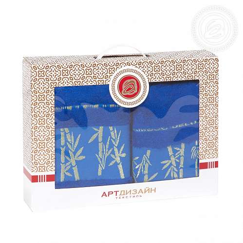 Набор полотенец "Бамбук" (ярко-синий) в подарочной упаковке - фото 8