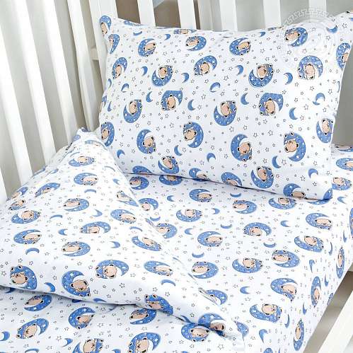 Детское постельное белье на резинке Мишка на луне - фото 7