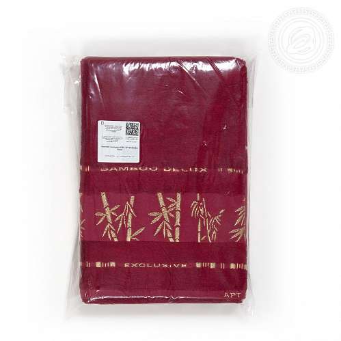 Набор полотенец "Бамбук" (бордо) в подарочной упаковке - фото 14
