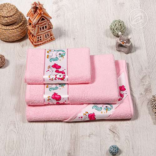 Детское полотенце с уголком розовое - фото 10