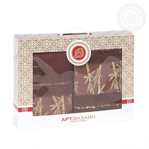 Набор полотенец "Бамбук" (шоколад) в подарочной упаковке - фото 7